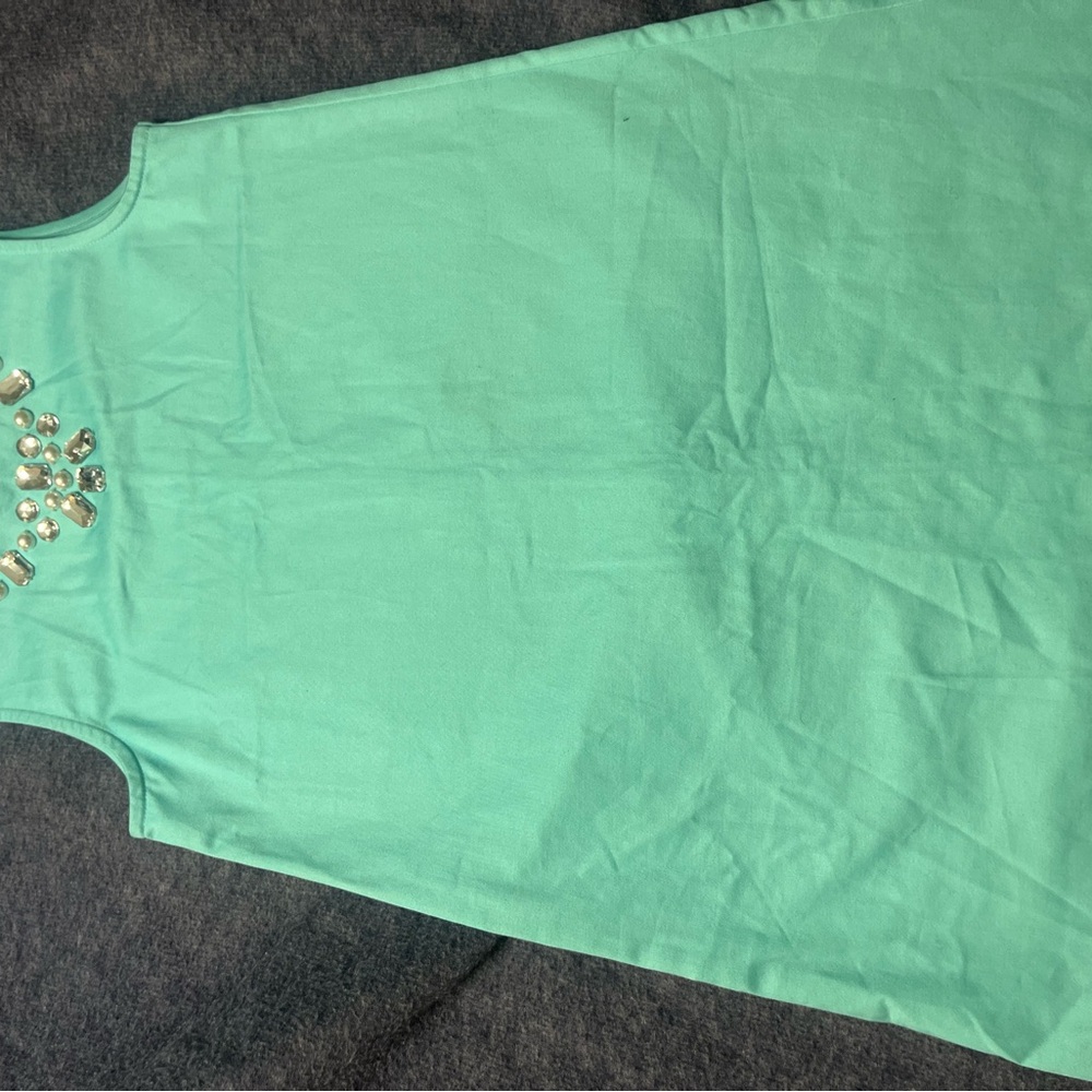Gymboree Teal Rhinestones Sleeveless Dress Size 8